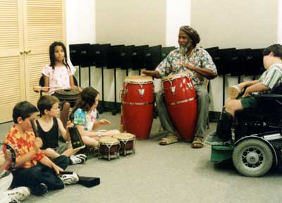 Beginning drumming